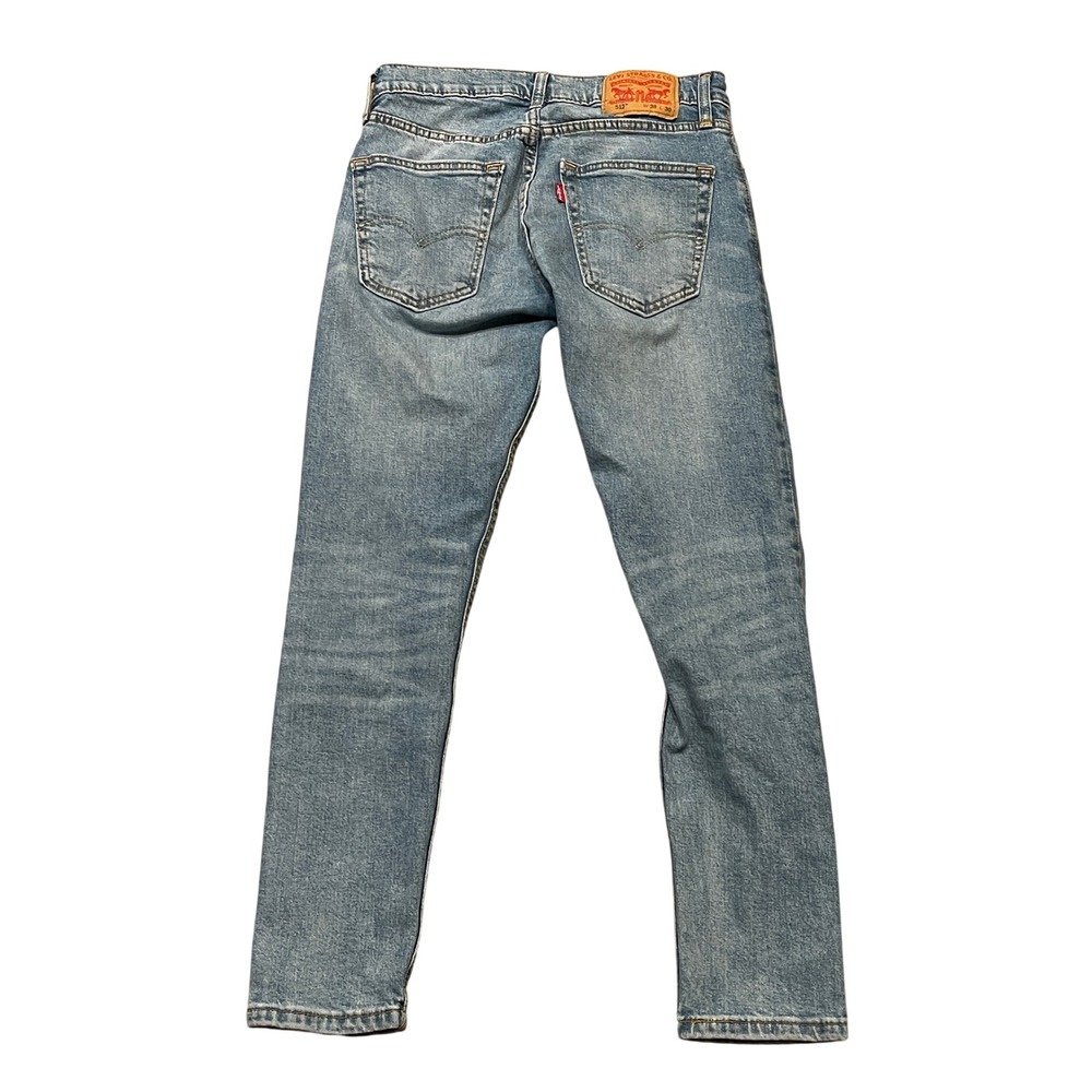 Levis 512 Slim Taper Jeans Mens 28x30 Light Wash Blue Denim Pants Stretch - Picture 3 of 6